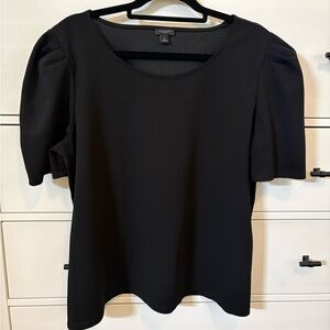 Ann Taylor Black Puff Sleeve Blouse